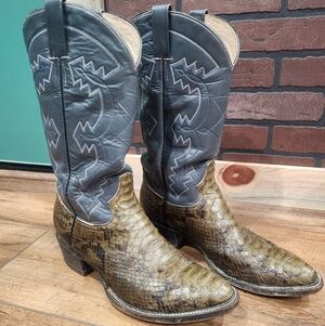 Vintage Cowtown Green Python Cowboy Boots 10E